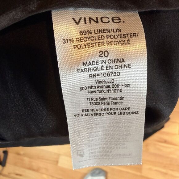 NWT VINCE Crop Wide Leg Linen Blend Black - Size 20 MSRP $325 - Picture 8 of 10